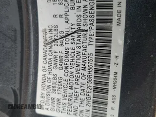 2024 Honda Civic Sport with VIN 2HGFE2F56RH567575, listed as a Copart auction lot 47966245 with 14,998 mi miles and Salvage Title. Bid and sale history available at DreamBid. Image 12.