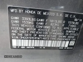2015 Honda Fit LX с VIN 3HGGK5H54FM714873, выставлен на аукционе IAAI как лот 40088297 с пробегом 95 367 миль миль и . История ставок и продаж доступна на DreamBid. Изображение 9.