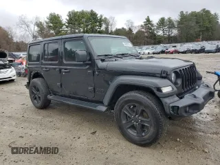 2021 Jeep Wrangler Unlimited Willys with VIN 1C4HJXDN2MW796669, listed as a Copart auction lot 52020745 with 46,826 mi miles and Salvage Title. Bid and sale history available at DreamBid. Image 4.