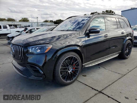 2021 Mercedes-Benz GLS 63 AMG with VIN 4JGFF8KEXMA308157, listed as a Copart auction lot 74989543 with 27,440 mi miles and . Bid and sale history available at DreamBid. Image 1.