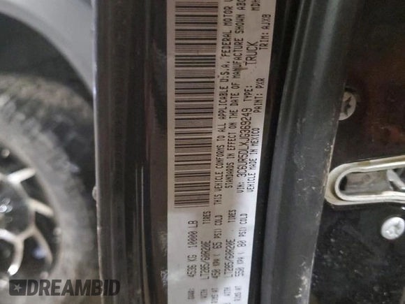 2018 Ram 2500 Big Horn with VIN 3C6UR5DLXJG369249, listed as a Copart auction lot 47363845 with 107,065 mi miles and Salvage title. Bid and sale history available at DreamBid. Image 12.