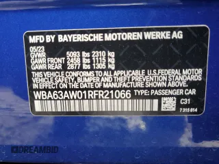 2024 BMW 4 Series M440i with VIN WBA63AW01RFR21066, listed as a Copart auction lot 44224145 with 12,943 mi miles and Salvage Title. Bid and sale history available at DreamBid. Image 12.