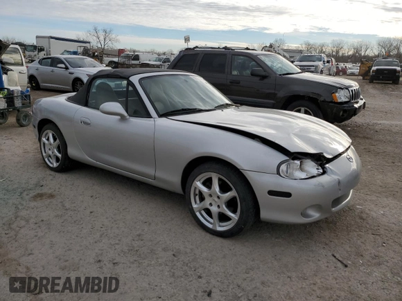 2001 Mazda MX-5 Miata with VIN JM1NB353510214097, listed as a Copart auction lot 50306595 with 111,359 mi miles and Salvage Title. Bid and sale history available at DreamBid. Image 4.