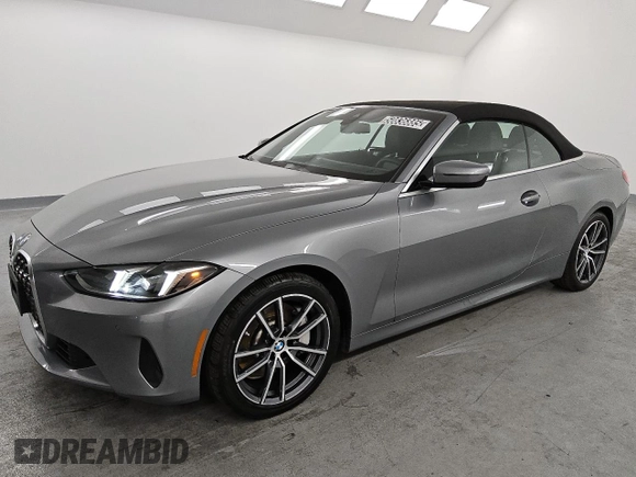 2025 BMW 4 Series 430i xDrive with VIN WBA53DB00SCS20075, listed as a Copart auction lot 50836885 with 22,549 mi miles and Clean Title. Bid and sale history available at DreamBid. Image 1.