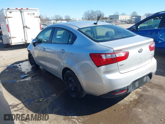 2014 Kia Rio LX with VIN KNADM4A35E6395218, listed as a IAAI auction lot 41614054 with 134,535 mi miles and . Bid and sale history available at DreamBid. Image 3.