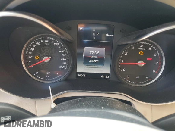 2018 Mercedes-Benz GLC 300 with VIN WDC0G4JBXJV057047, listed as a Copart auction lot 64453315 with 63,320 mi miles and Salvage title. Bid and sale history available at DreamBid. Image 9.