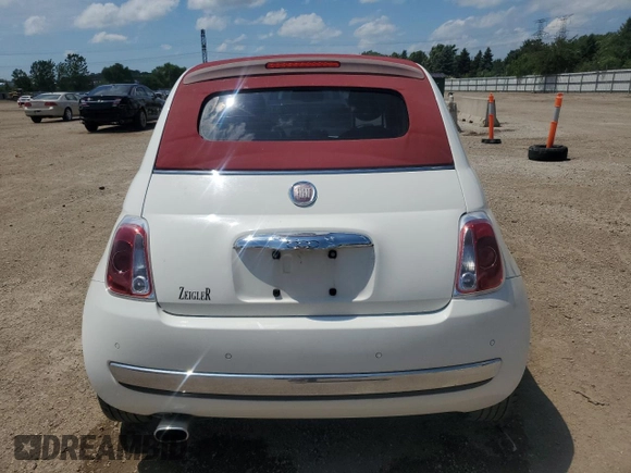 2012 FIAT 500 Lounge with VIN 3C3CFFER7CT109539, listed as a Copart auction lot 61502415 with 105,832 mi miles and Salvage title. Bid and sale history available at DreamBid. Image 6.