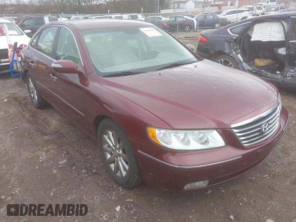 2009 Hyundai Azera Limited with VIN KMHFC46F19A373801, listed as a IAAI auction lot 41481510 with 186,248 mi miles and . Bid and sale history available at DreamBid. Image 1.