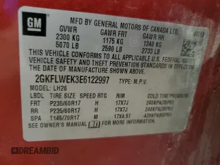 2014 GMC Terrain SLE with VIN 2GKFLWEK3E6122997, listed as a Copart auction lot 46934255 with 148,967 mi miles and Salvage Title. Bid and sale history available at carsss.com. Image 13.
