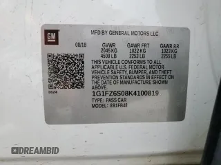 2019 Chevrolet Bolt EV Premier with VIN 1G1FZ6S08K4100819, listed as a Copart auction lot 56694705 with 133,012 mi miles and Salvage title. Bid and sale history available at DreamBid. Image 12.