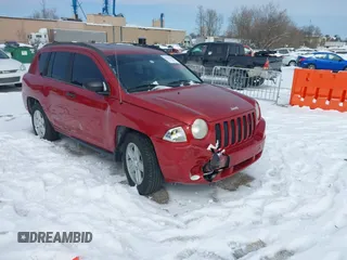 2007 Jeep Compass Sport with VIN 1J8FF47W57D122990, listed as a IAAI auction lot 41594558 with 212,741 mi miles. Bid and sale history available at carsss.com. Image 1.