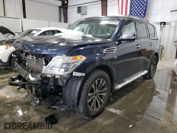 2020 Nissan Armada SL with VIN JN8AY2NC5L9621959, listed as a Copart auction lot 87372274 with 91,532 mi miles and Salvage Title. Bid and sale history available at carsss.com. Image 1.
