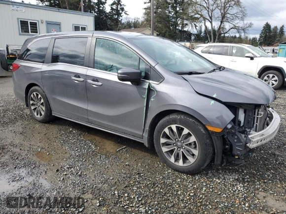 2024 Honda Odyssey EX-L with VIN 5FNRL6H66RB007026, listed as a Copart auction lot 51285525 with 22,382 mi miles and Salvage Title. Bid and sale history available at DreamBid. Image 4.