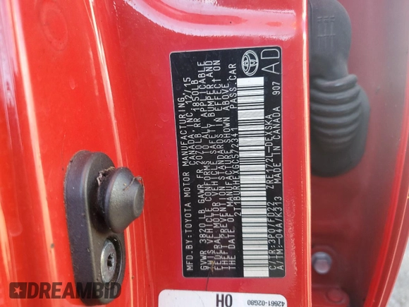 2016 Toyota Corolla L z VIN 2T1BURHEXGC572341, wystawiony jako Copart lot #52819535 z przebiegiem Nie podano mil oraz Nie do naprawy • Non repairable. Historia ofert i sprzedaży dostępna na DreamBid. Obrazek 13.