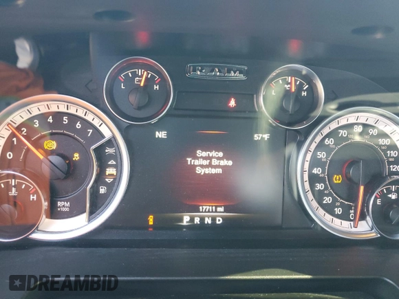 2023 Ram 1500 Classic SLT with VIN 1C6RR7GG9PS556256, listed as a Copart auction lot 46034005 with 17,711 mi miles and Salvage Title. Bid and sale history available at carsss.com. Image 9.