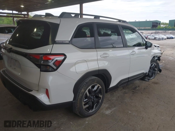 2025 Subaru Forester Limited with VIN JF2SLDRC5SH542155, listed as a IAAI auction lot 42285852 with 4,719 mi miles and . Bid and sale history available at DreamBid. Image 4.