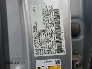 2023 Honda Accord Sport с VIN 1HGCY2F55PA037510, выставлен на аукционе Copart как лот 57072055 с пробегом 42 739 миль миль и Списание • Salvage title. История ставок и продаж доступна на DreamBid. Изображение 12.