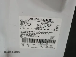 2014 Ford F-150 XL with VIN 1FTFX1ET4EFB30477, listed as a Copart auction lot 64844355 with Not provided miles and Clean title. Bid and sale history available at DreamBid. Image 12.