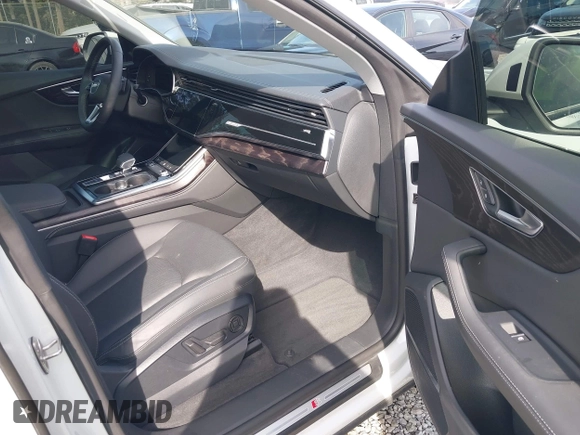 2023 Audi Q8 Premium Plus with VIN WA1EVBF17PD021816, listed as a IAAI auction lot 42024241 with 26,240 mi miles and . Bid and sale history available at DreamBid. Image 5.