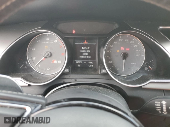 2014 Audi S5 Prestige with VIN WAUVGAFH7EN005272, listed as a Copart auction lot 51123045 with 113,937 mi miles and Salvage Title. Bid and sale history available at carsss.com. Image 9.