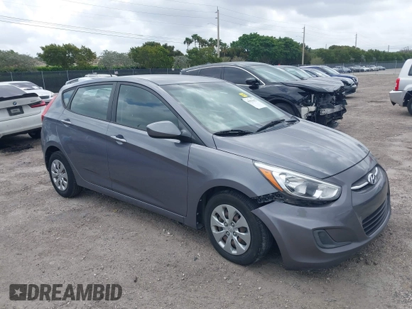 2017 Hyundai Accent SE with VIN KMHCT5AE3HU327391, listed as a IAAI auction lot 41953612 with 108,410 mi miles. Bid and sale history available at carsss.com. Image 1.