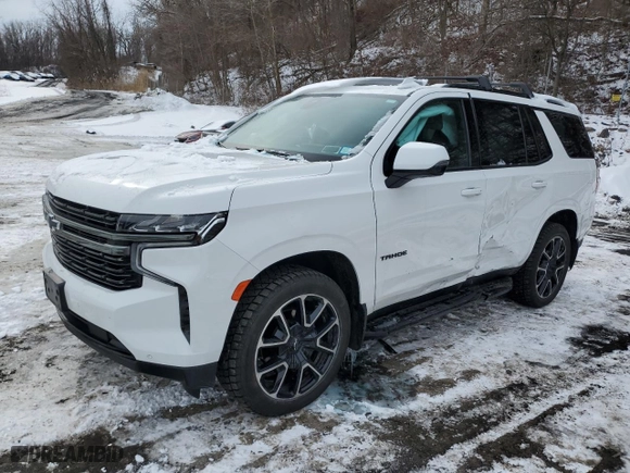 2021 Chevrolet Tahoe RST with VIN 1GNSKRKD7MR311702, listed as a Copart auction lot 44184065 with 47,584 mi miles and Salvage Title. Bid and sale history available at carsss.com. Image 1.