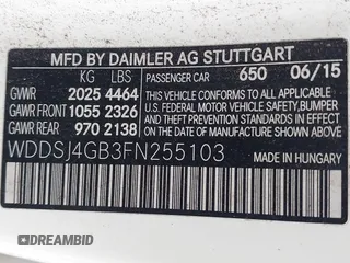 2015 Mercedes-Benz CLA 250 with VIN WDDSJ4GB3FN255103, listed as a IAAI auction lot 42405451 with Not provided miles and . Bid and sale history available at DreamBid. Image 9.
