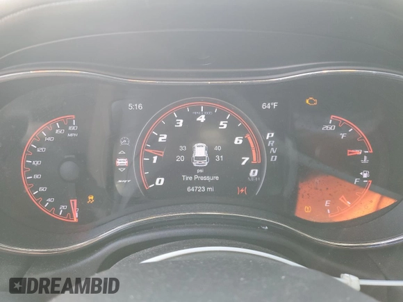 2018 Dodge Durango SRT with VIN 1C4SDJGJ0JC266264, listed as a Copart auction lot 47618075 with 64,723 mi miles and Salvage title. Bid and sale history available at DreamBid. Image 9.