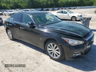 2015 Infiniti Q50 Premium with VIN JN1BV7AR9FM394070, listed as a Copart auction lot 57358335 with 71,982 mi miles and Salvage title. Bid and sale history available at DreamBid. Image 4.