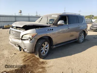 2012 Infiniti QX56 8-passenger with VIN JN8AZ2ND8C9715162, listed as a Copart auction lot 71669624 with 0 mi miles and Salvage Title. Bid and sale history available at carsss.com. Image 1.