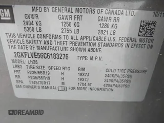 2012 GMC Terrain SLT-1 with VIN 2GKFLVE56C6183276, listed as a IAAI auction lot 41983694 with 152,444 mi miles and . Bid and sale history available at DreamBid. Image 9.