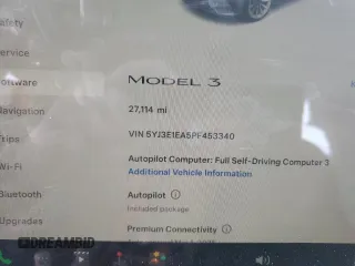 2023 Tesla Model 3 z VIN 5YJ3E1EA5PF453340, wystawiony jako Copart lot #45704835 z przebiegiem 27 114 mil mil oraz Szkoda całkowita • Salvage title. Historia ofert i sprzedaży dostępna na DreamBid. Obrazek 9.