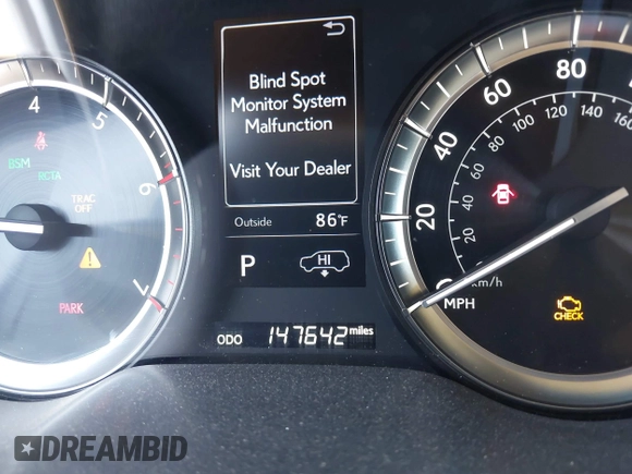2016 Lexus LX 570 with VIN JTJHY7AX5G4219178, listed as a IAAI auction lot 41780927 with 147,642 mi miles and . Bid and sale history available at DreamBid. Image 7.