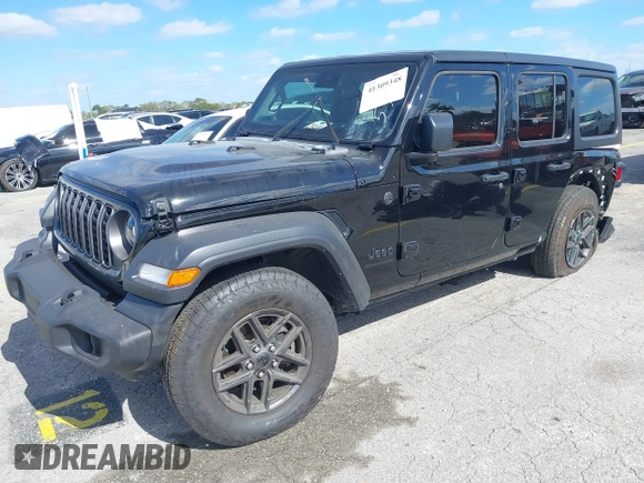 2024 Jeep Wrangler Sport S with VIN 1C4PJXDG7RW325735, listed as a IAAI auction lot 41309348 with 3,577 mi miles and . Bid and sale history available at DreamBid. Image 19.