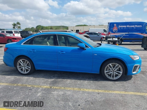 2021 Audi A4 S line Premium with VIN WAUDAAF40MA086180, listed as a IAAI auction lot 42037066 with 34,641 mi miles and . Bid and sale history available at DreamBid. Image 13.