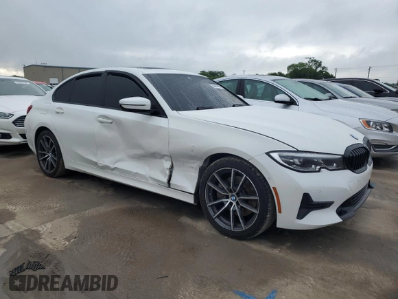 2021 BMW 3 Series 330i with VIN 3MW5R1J08M8B98075, listed as a Copart auction lot 54452025 with 51,191 mi miles and Salvage title. Bid and sale history available at DreamBid. Image 4.
