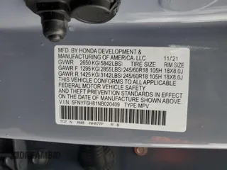 2022 Honda Pilot TrailSport z VIN 5FNYF6H81NB020409, wystawiony jako Copart lot #56401885 z przebiegiem 28 744 mil mil oraz Szkoda całkowita • Salvage title. Historia ofert i sprzedaży dostępna na DreamBid. Obrazek 13.