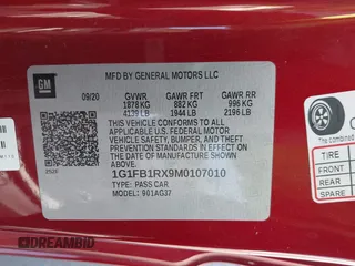 2021 Chevrolet Camaro 1LT with VIN 1G1FB1RX9M0107010, listed as a IAAI auction lot 42629591 with 65,450 mi miles and . Bid and sale history available at DreamBid. Image 9.