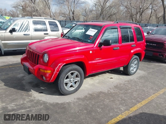 2004 Jeep Liberty Limited with VIN 1J4GL58KX4W323414, listed as a IAAI auction lot 41913205 with 180,014 mi miles. Bid and sale history available at carsss.com. Image 2.