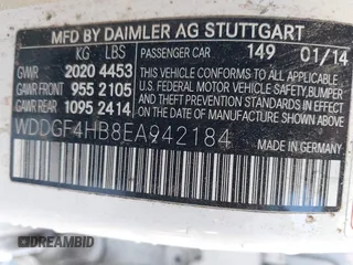2014 Mercedes-Benz C 250 Sport with VIN WDDGF4HB8EA942184, listed as a IAAI auction lot 41322583 with Not Provided miles and . Bid and sale history available at carsss.com. Image 9.