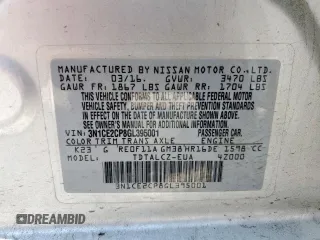 2016 Nissan Note S с VIN 3N1CE2CP8GL395001, выставлен на аукционе Copart как лот 59537795 с пробегом 138 870 миль миль и Списание • Salvage title. История ставок и продаж доступна на DreamBid. Изображение 12.