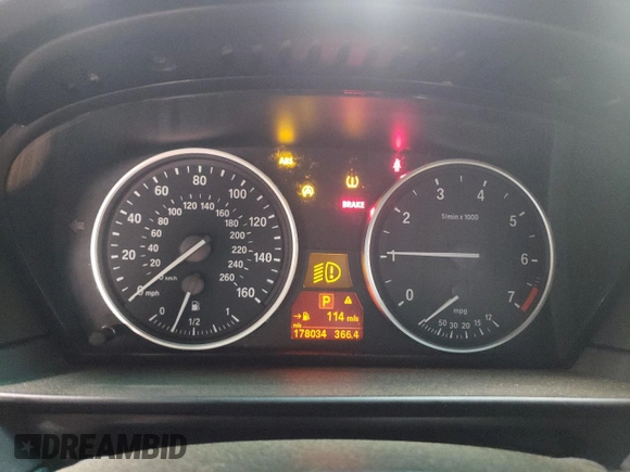 2008 BMW 5 Series 550i with VIN WBANW53598CT53367, listed as a Copart auction lot 43763995 with 178,034 mi miles and Salvage Title. Bid and sale history available at carsss.com. Image 9.
