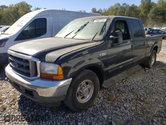 2001 Ford Super Duty F-250 XL with VIN 3FTNW20F01MA75204, listed as a Copart auction lot 75667154 with 0 mi miles and Salvage Title. Bid and sale history available at carsss.com. Image 1.