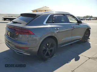 2021 Audi Q8 Premium with VIN WA1AVAF14MD027724, listed as a Copart auction lot 77492574 with 51,732 mi miles and Salvage Title. Bid and sale history available at carsss.com. Image 3.