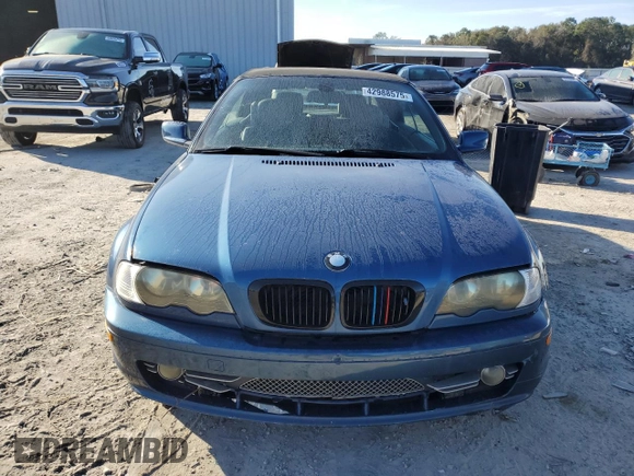 2002 BMW 3 Series 330Ci with VIN WBABS53482JU89630, listed as a Copart auction lot 42988575 with 184,467 mi miles and Salvage Title. Bid and sale history available at carsss.com. Image 5.