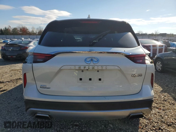 2021 Infiniti QX50 SENSORY with VIN 3PCAJ5CB7MF100714, listed as a Copart auction lot 82165954 with 71,978 mi miles and Salvage Title. Bid and sale history available at carsss.com. Image 6.