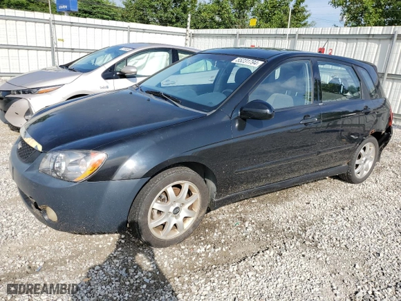 2005 Kia Spectra with VIN KNAFE161155153320, listed as a Copart auction lot 55231794 with 149,492 mi miles and Salvage Title. Bid and sale history available at carsss.com. Image 1.