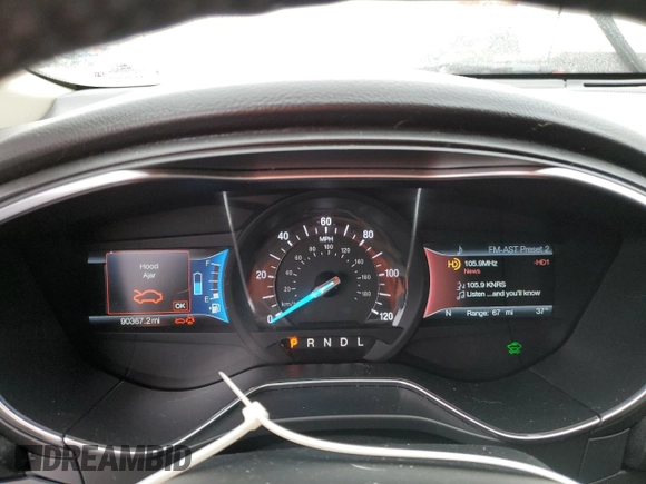 2017 Ford Fusion Titanium with VIN 3FA6P0SU7HR264551, listed as a Copart auction lot 50689735 with 90,367 mi miles and Salvage title. Bid and sale history available at DreamBid. Image 9.