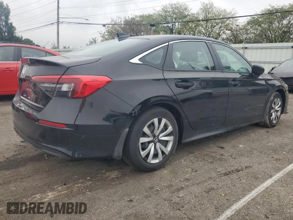 2023 Honda Civic Sedan LX with VIN 2HGFE2F28PH535844, listed as a Copart auction lot 73642394 with 14,261 mi miles and Salvage Title. Bid and sale history available at carsss.com. Image 3.