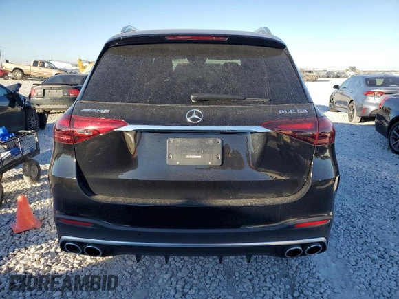 2024 Mercedes-Benz GLE 53 AMG with VIN 4JGFB6BB9RB159263, listed as a Copart auction lot 80244334 with 7,593 mi miles and Salvage title. Bid and sale history available at DreamBid. Image 6.